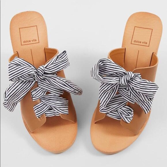 Dolce Vita‎ Women's Amber Leather Heeled Lace Up Sandal in Caramel Size 10 - Picture 2 of 8